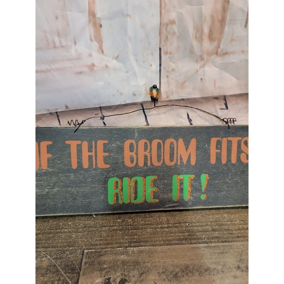 Halloween wooden sign if the broom‎ fits witch decor - Picture 2 of 3